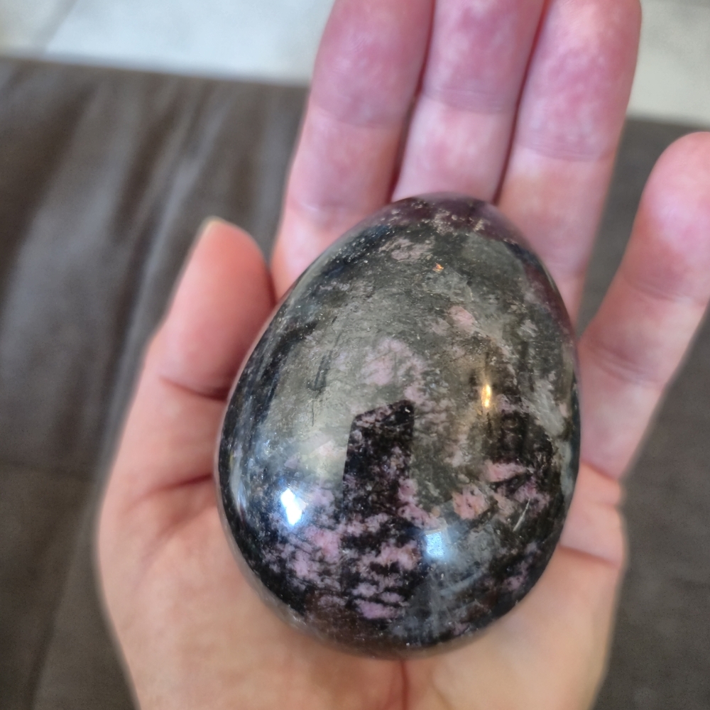 Natural Rhodonite Crystal Egg #2 New - Picture 7 of 7